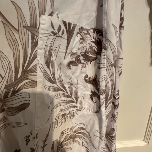 Haven Well Within Womans Size M White taupe grey Floral Tie Robe - Picture 4 of 8